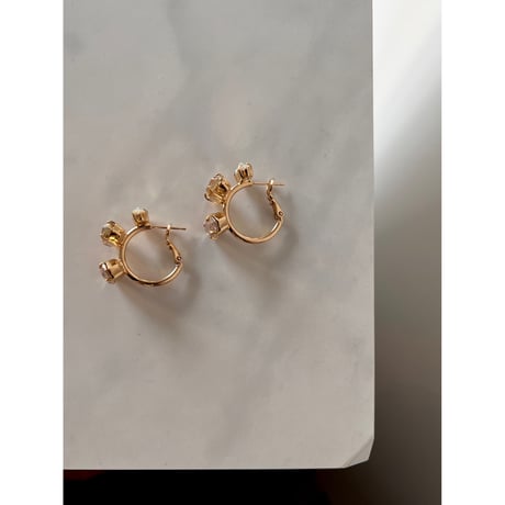 CREZUS Paris | CLIFF Hoop Earrings ( Beige / Gold )