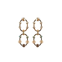 CREZUS Paris : HIRCUS Pierced Earrings ( Beige / Gold )