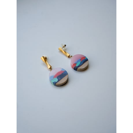 EJING ZHANG London | Eclipse Twist Dise Earrings ( Pink )