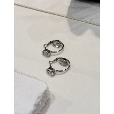 CREZUS Paris | ERA Hoop Earrings ( Crystal / Silver)