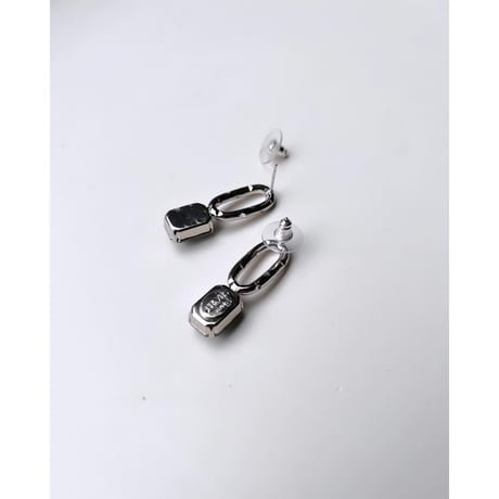 CREZUS Paris | ATLAS Pierced Earrings ( Grey/Silver )