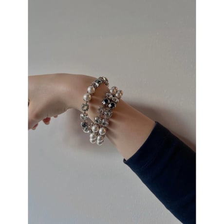 CREZUS Paris | S40 Bracelet (crystal, silver & pearl)