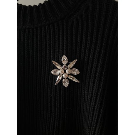 CREZUS Paris | 22H39 Brooch (crystal, silver & pearl)
