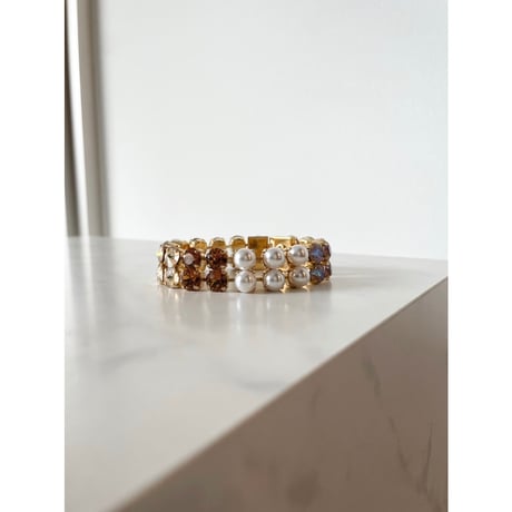 CREZUS Paris | S40 2RANKS Bracelet (Beige / Gold)