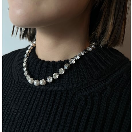 CREZUS Paris | S40 Necklace (crystal, silver & pearl)