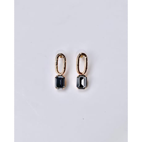 CREZUS Paris | ATLAS Pierced Earrings ( Grey/Gold )