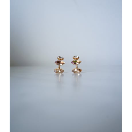 CREZUS Paris | CLIFF Hoop Earrings ( Beige / Gold )