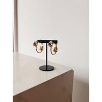 CREZUS Paris | ERA Hoop Earrings ( Beige / Gold )
