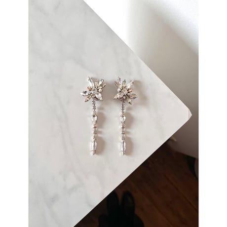 CREZUS Paris | PANORAMA Clip Earrings  ( Crystal / Silver )