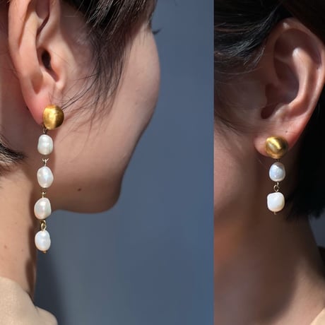 FRESHWATER PEARL BLOSSOM Pierced Earrings