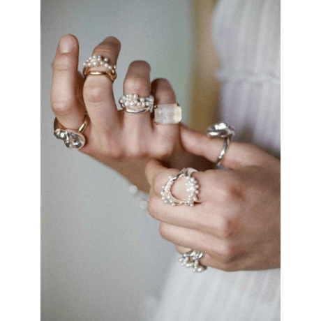 BEATRIZPALACIOS Madrid | DOUBLE WAVE CLUSTER SILVER Ring