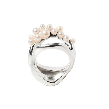 BEATRIZPALACIOS Madrid | DOUBLE WAVE CLUSTER SILVER Ring
