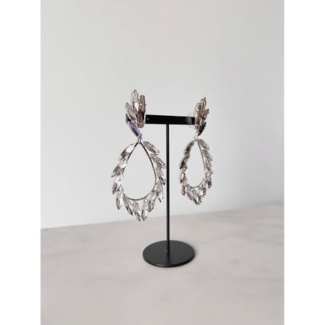 CREZUS Paris | ATHENA Pierced Earrings ( Mix Cristal / Silver )