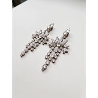 CREZUS Paris | ARABESQUE Clip Earrings ( Crystal / Palladium )