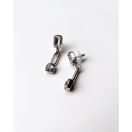 CREZUS Paris | 23H17 SHORTER Pierced Earrings (SilverShade / Silver)