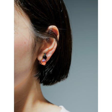 CREZUS Paris | 21H2 Clip Earrings  ( Orange / Plum / Blue )