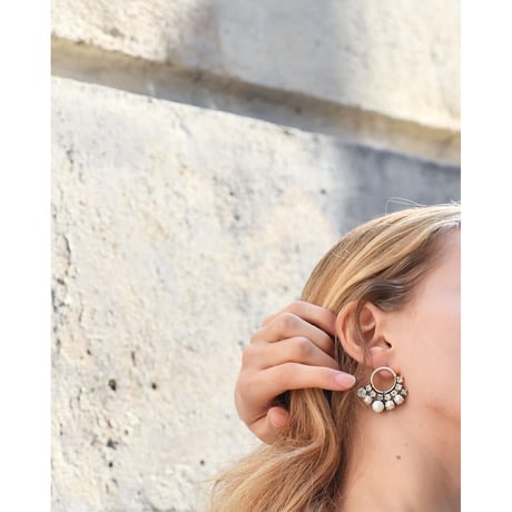 CREZUS Paris | NEBULA Pierced Earrings ( Crystal / Gold )