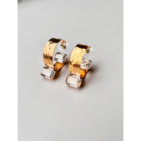 CREZUS Paris | JUPITER Pierced Earrings (Silvershade / Gold)