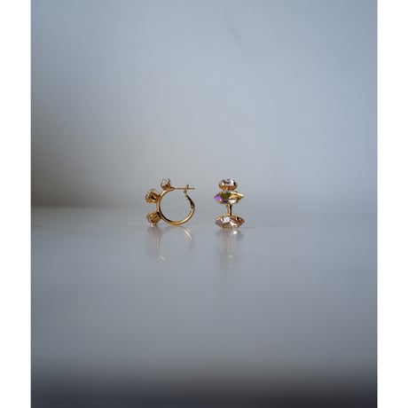 CREZUS Paris | CLIFF Hoop Earrings ( Beige / Gold )