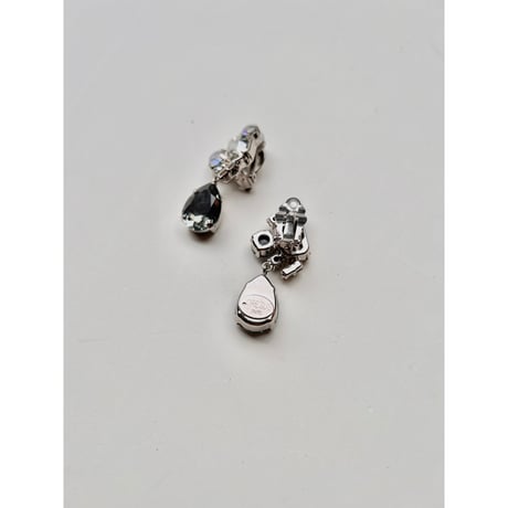 CREZUS Paris | 23H15 Clip Earrings ( Crystal / Silver )