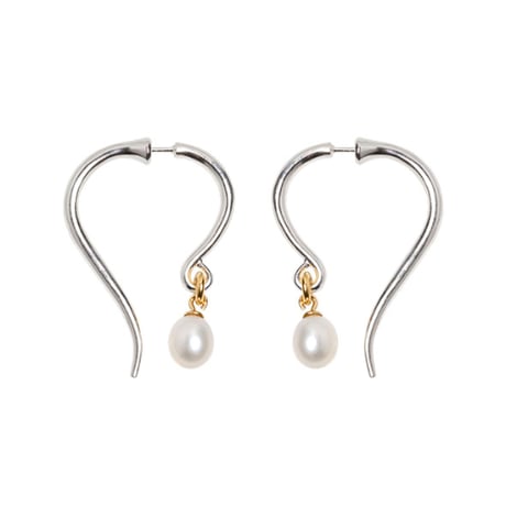 BEATRIZPALACIOS Madrid | Silver Hook Pearl Earrings