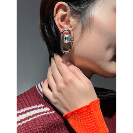 CREZUS Paris : CARA Pierced Earrings ( Beige / Gold )