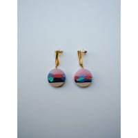EJING ZHANG London | Eclipse Twist Dise Earrings ( Pink )