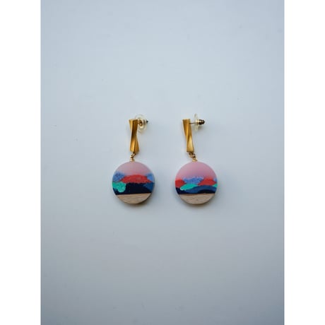 EJING ZHANG London | Eclipse Twist Dise Earrings ( Pink )