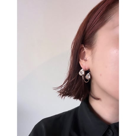CREZUS Paris | ERA Hoop Earrings ( Crystal / Silver)