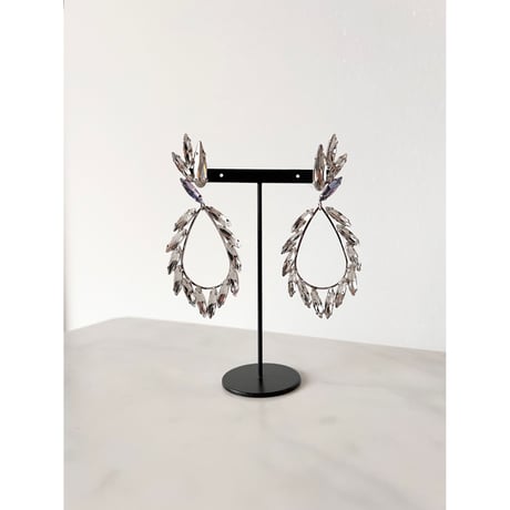 CREZUS Paris | ATHENA Pierced Earrings ( Mix Cristal / Silver )