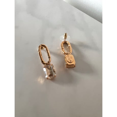 CREZUS Paris | ATLAS Pierced Earrings ( Beige/Gold )