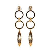 CREZUS Paris | REEF Pierced Earrings  ( Beige / Gold )