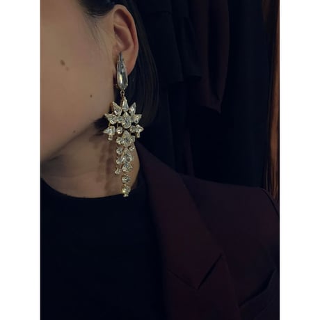 CREZUS Paris | ARABESQUE Clip Earrings  ( Crystal / Gold )
