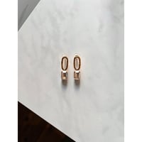 CREZUS Paris | ATLAS Pierced Earrings ( Beige/Gold )