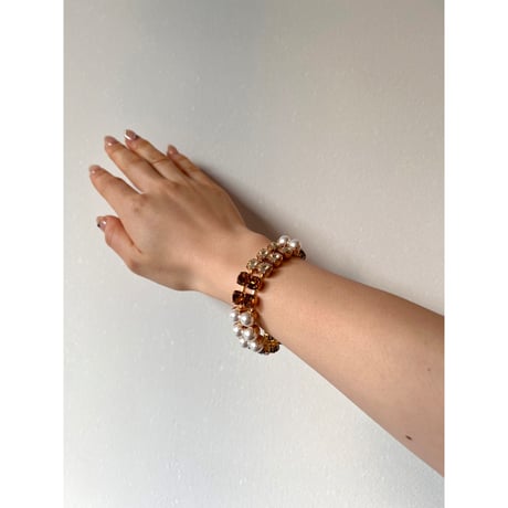 CREZUS Paris | S40 2RANKS Bracelet (Beige / Gold)