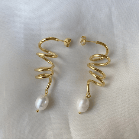 BONVO Greece | Swirl Pearl Oasis Earrings