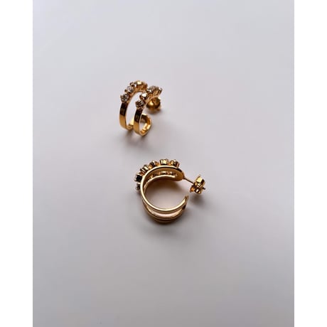 CREZUS Paris | CERES Pierced Earrings ( Mix Cristal / Gold )