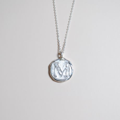 Kettiオリジナルコイン型イニシャルネックレス 〈M〉〜silver925〜