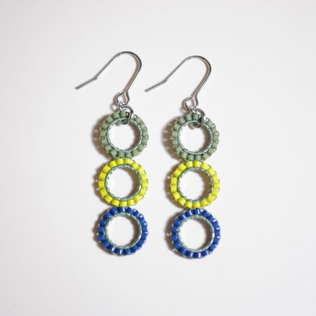泡ピアス〈マルチ×シルバー〉