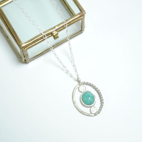 ターコイズ(天然)のネックレス〜silver925〜