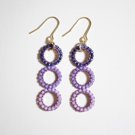泡ピアス〈パープル×ゴールド〉