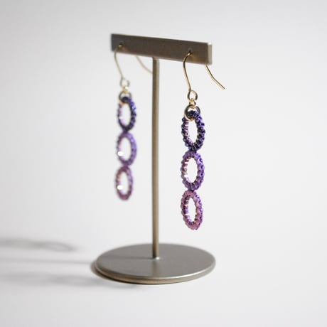 泡ピアス〈パープル×ゴールド〉