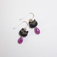 黒猫とアメジストのピアス〜14kgf〜 | Ketti