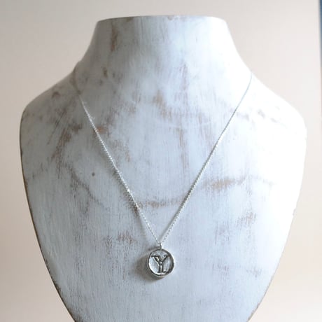 Kettiオリジナルコイン型イニシャルネックレス 〈Y〉〜silver925〜