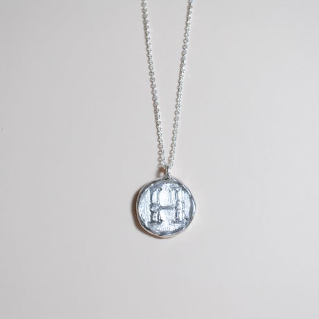 Kettiオリジナルコイン型イニシャルネックレス 〈H〉〜silver925〜
