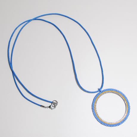 フープネックレス〈ライトマリンブルー×ブライトイエロー〉