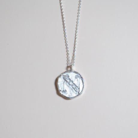 Kettiオリジナルコイン型イニシャルネックレス 〈N〉〜silver925〜