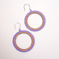 カジュアルフープピアス〈パープル＆オレンジ〉
