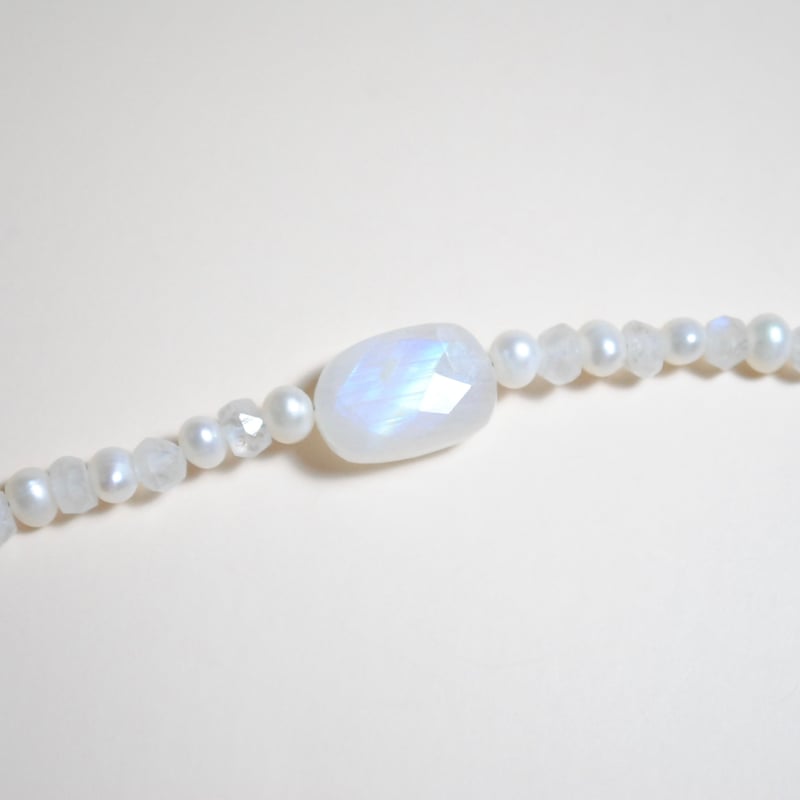 【14kgf】淡水パール×サファイア×Karen silver ロングネックレス karen silver long necklace – monshiro official web site