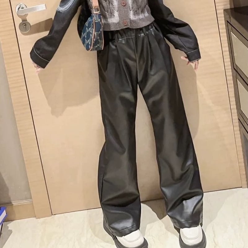 レザーワイドパンツ | yunora レザーワイドパンツ | yunora